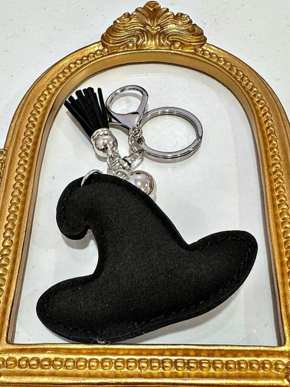 New Black Witch Hat Rhinestone Keychain - Picture 4 of 5